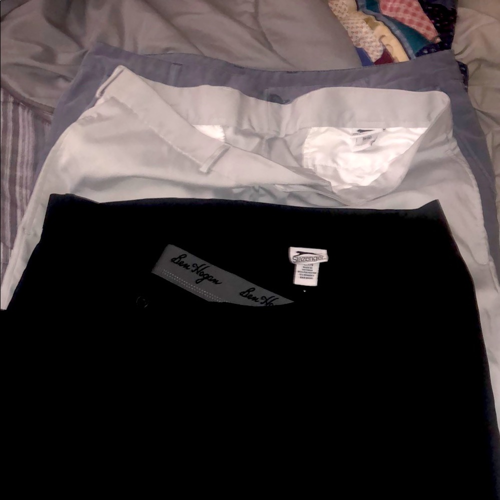2 pairs men’s slazenger golf shorts-36 inch waist plus Ben Hogan pants 36w 32l
